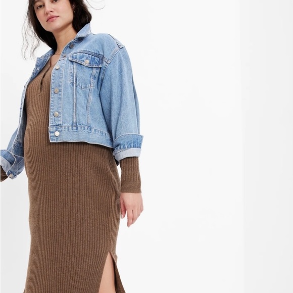 GAP Maternity Heather GREY Sweater Dress **see photos** - Size Large - stretchy! - Picture 6 of 6